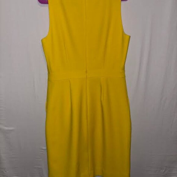 J. Crew Split Neck Suiting Dress Chartreuse 8 - Picture 5 of 7
